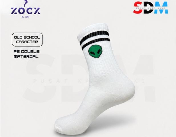 Kaos Kaki Kantor White Series (Alien)