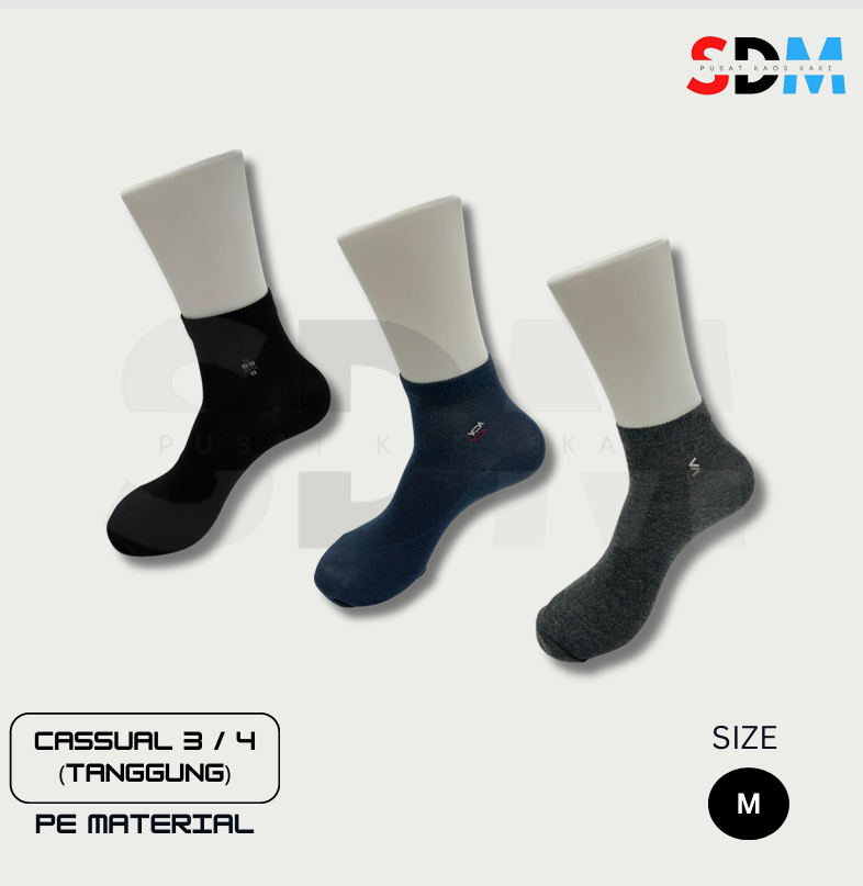 Kaos Kaki Kasual Setengah Panjang ( 3 Pasang)