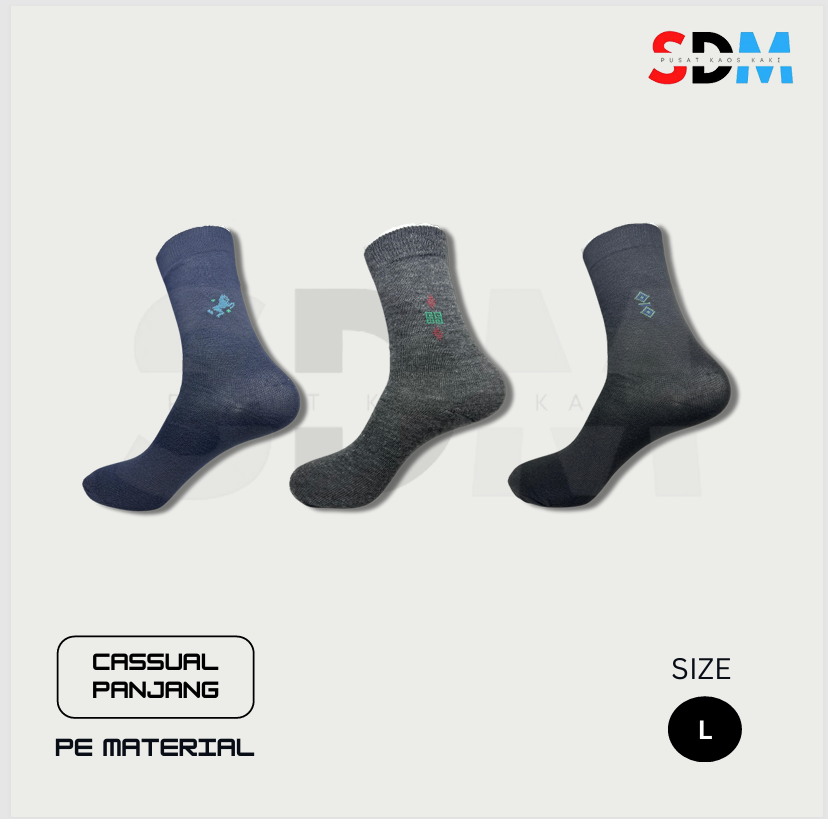 Kaos Kaki Kasual Panjang ( 3 Pasang)